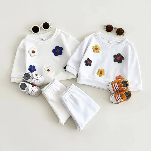 2024 Spring Autumn Baby Boys Clothes Cotton Newborn Baby Girl Clothing Sets Long-Sleeved Sweatshirt+Pants Infant Toddler Outfits